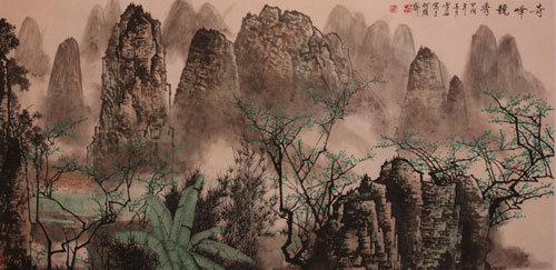 奇峰竞秀-白雪石
